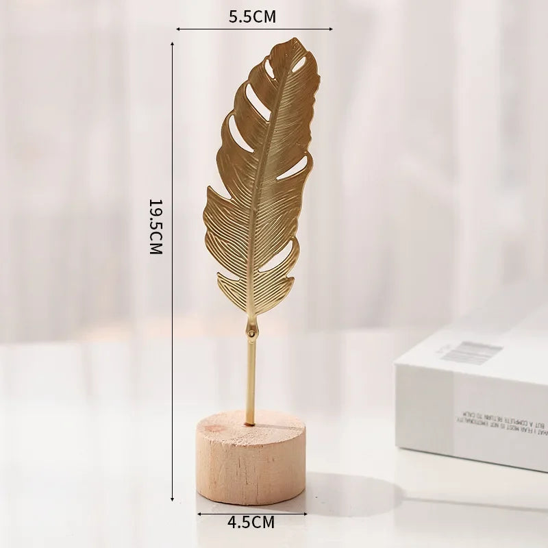 Golden Ginkgo Leaf Figurine